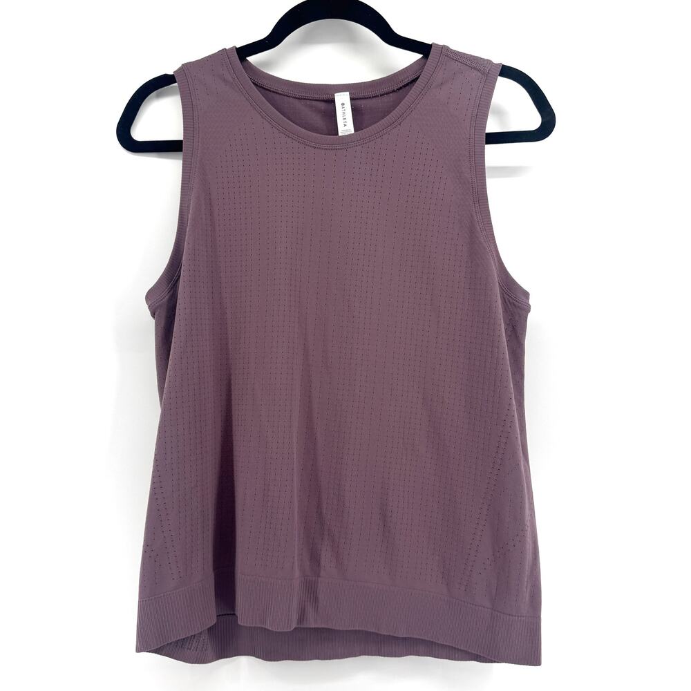 Athleta In Motion Seamless Tank Size M Dusty Purple Sleeveless Athleisure Yoga